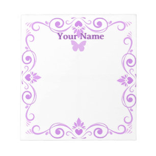 Bloc-notes à silhouette de papillon violet personn