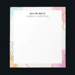 Bloc-notes Abstrait coloré<br><div class="desc">Design moderne abstrait d'aquarelle dans les tons pastel rose,  violet,  bleu et jaune.</div>