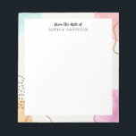 Bloc-notes Abstrait coloré<br><div class="desc">Design moderne abstrait d'aquarelle dans les tons pastel rose,  violet,  bleu et jaune.</div>