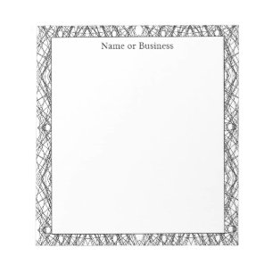 Bloc-notes Abstrait noir et blanc géométrique simp