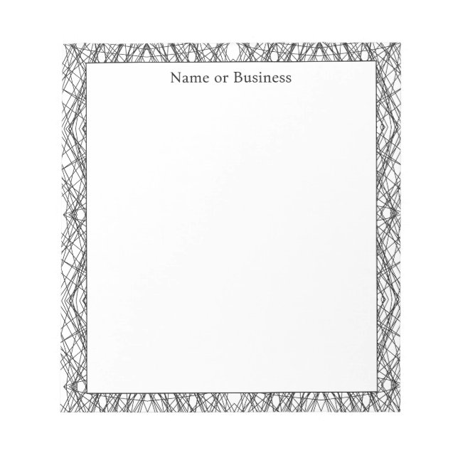 Bloc-notes Abstrait noir et blanc géométrique simp (Devant)