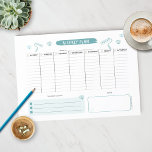 Bloc-notes adorable Blue Weekly Planner<br><div class="desc">Ce planificateur hebdomadaire a de l'espace pour écrire vos tâches du lundi au vendredi,  et un endroit pour noter vos objectifs et notes hebdomadaires. Il dispose d'un joli rouleau de peinture et de conception cardiaque. Vous pouvez également l'utiliser comme liste d'achat ou pour l'école !</div>