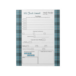 Bloc-notes alimentaire turquoise Plaid 5 et 1