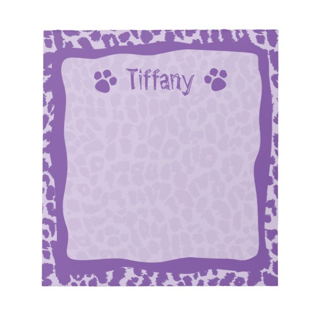 Bloc-notes animal pourpre Leopard Cheetah (Devant)