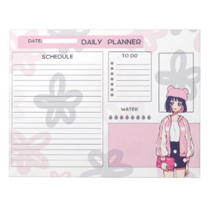 Bloc-notes Anime Girl Rose et Purple Daily Planner