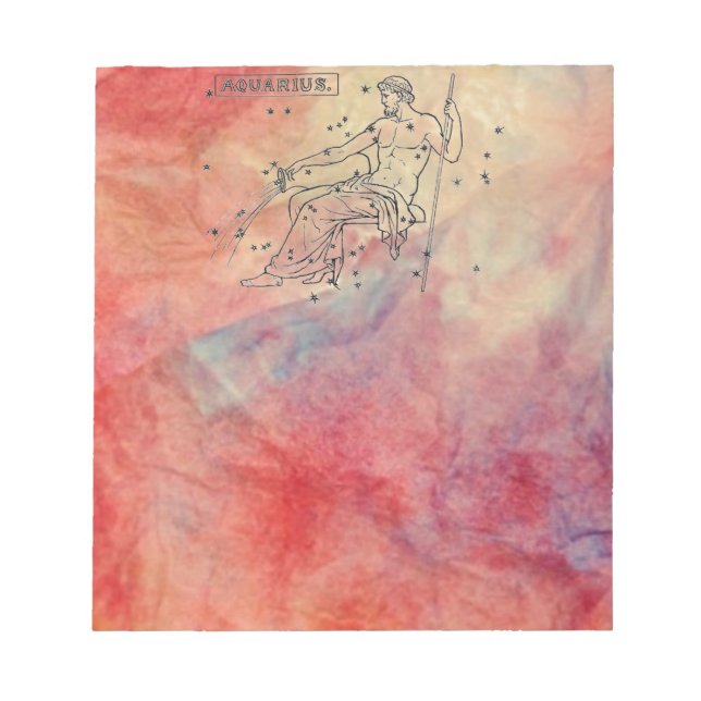 Bloc-notes Aquarius en marbre rose (Devant)