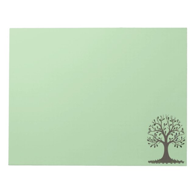 🌳 Bloc-Notes Arbre de Vie Vert Pâle et Papeterie  (Devant)