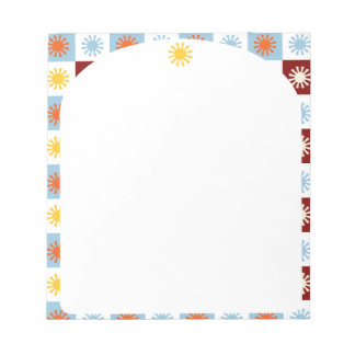 Bloc-notes arqué bleu Bourgogne Sunburst