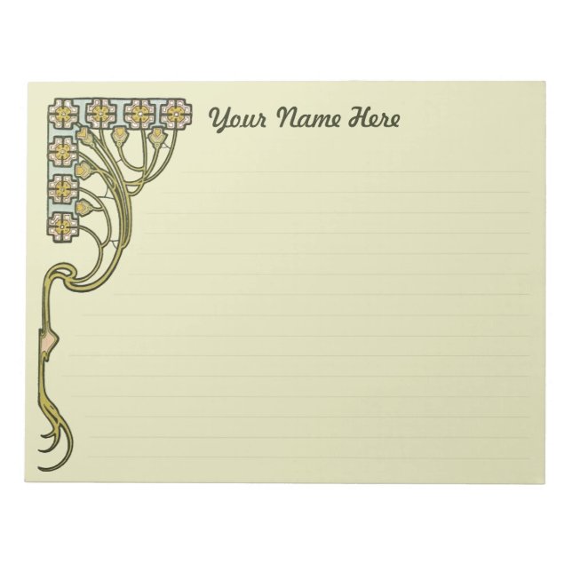 Bloc-notes Art nouveau personnalisable CC0403 (Devant)