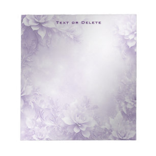 Bloc-notes aux fleurs blanches violettes