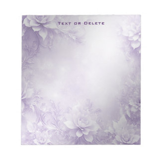 Bloc-notes aux fleurs blanches violettes