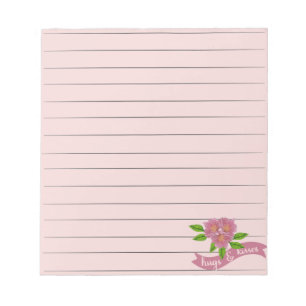 Bloc-notes aux fleurs roses