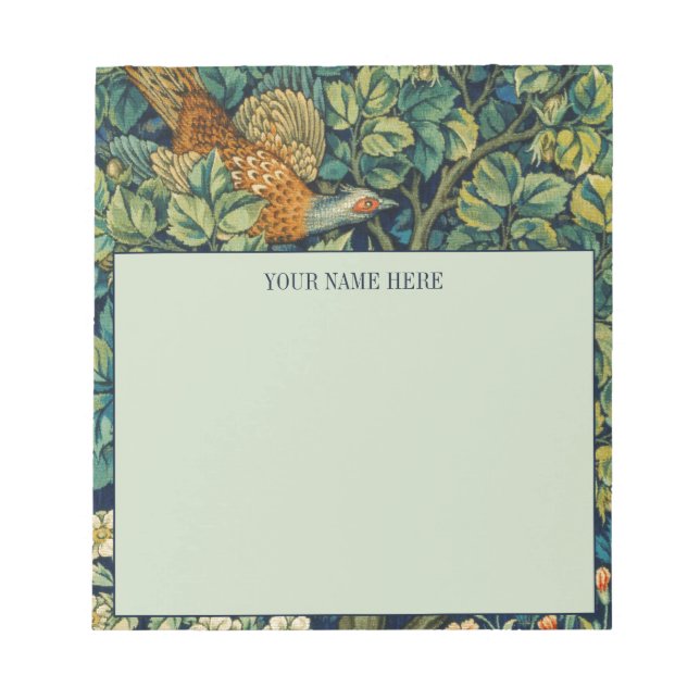 BLOC-NOTES AVEC DESSIN DE WILLIAM MORRIS "PHEASANT (Devant)
