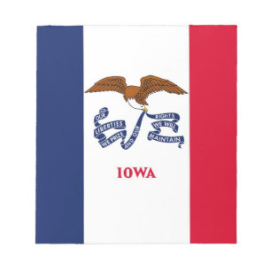 Bloc-notes avec drapeau de l'État de l'Iowa