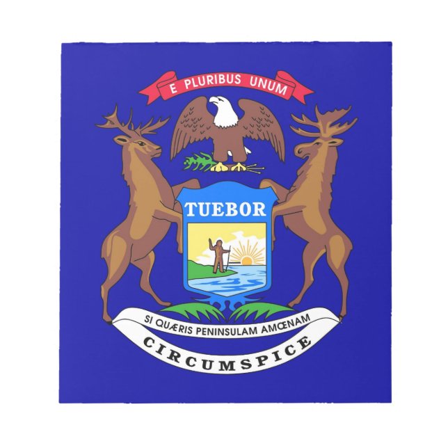 Bloc-notes avec drapeau de l'État du Michigan (Devant)