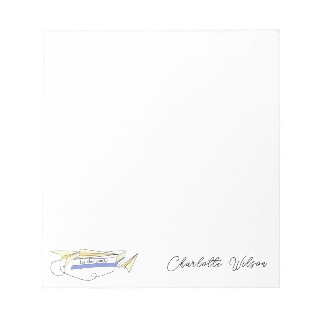 Bloc-notes Avion en Papier Pour La Lune (Devant)