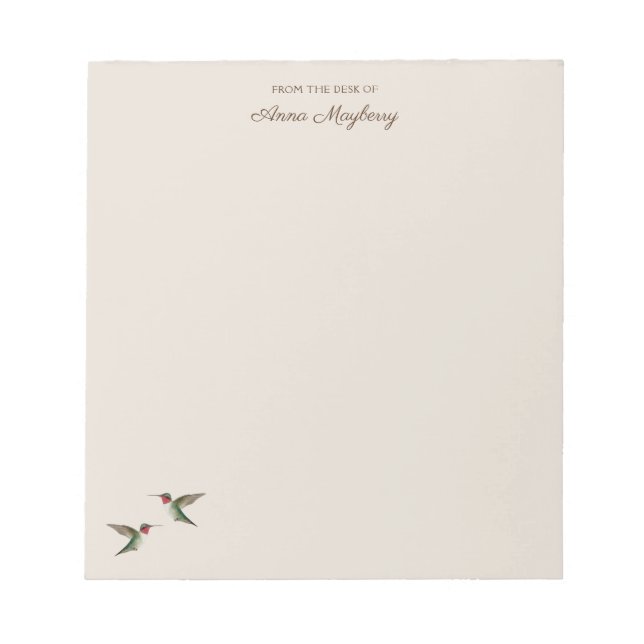 Bloc-notes Beige Hummingbird personnalisé (Devant)