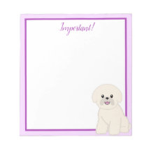 Bloc-notes blanc Bichon Frise