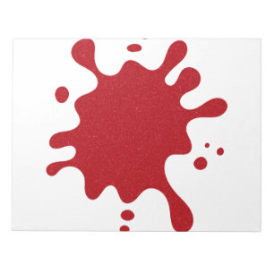 Bloc-notes blanc éclaboussé de rouge tomate person