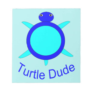 Bloc-notes bleu clair Turtle Dude