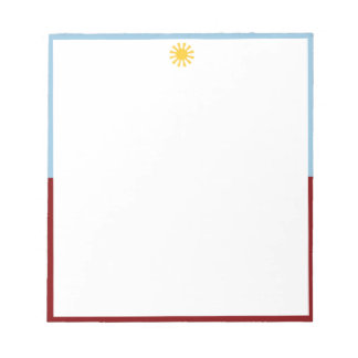 Bloc-notes bleu et bordeaux soleil levant