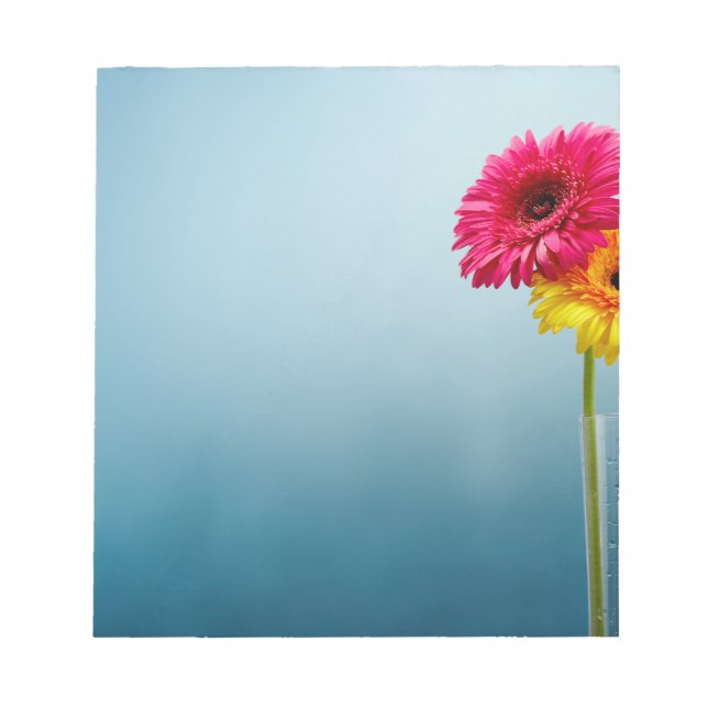 Bloc-notes bleu floral (Devant)