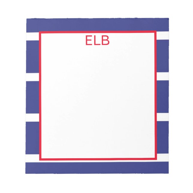 Bloc-notes bleu marine à large bande (Devant)