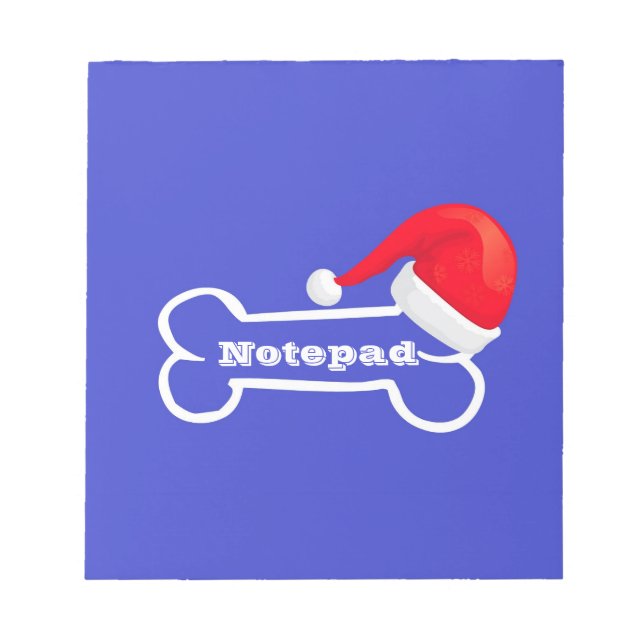 Bloc-notes bleu Santa Hat Bone (Devant)