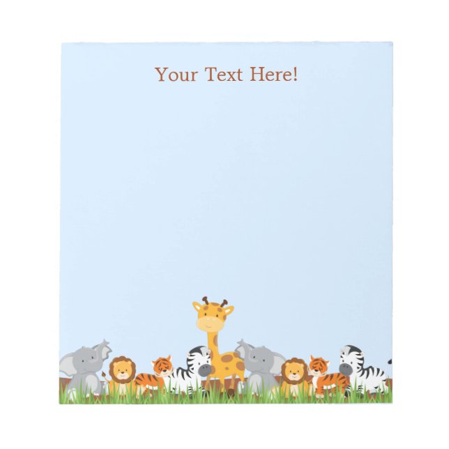 Bloc-notes Blue Cute Jungle Baby Animaux (Devant)