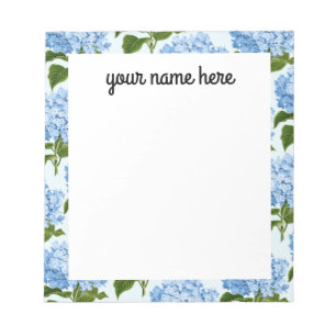Bloc-notes Blue Hydrangea personnalisé