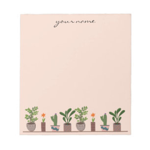 Bloc-notes bohème personnalisé avec succulentes aq