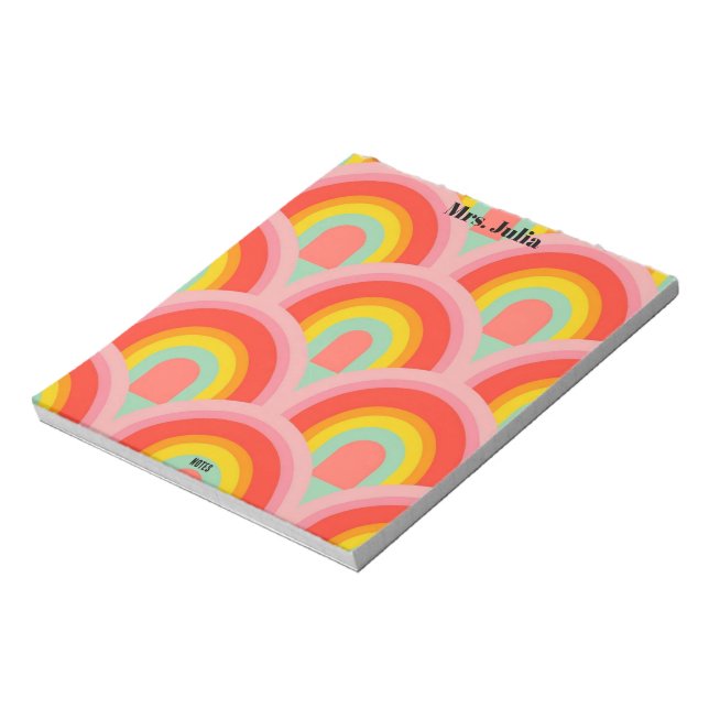 Bloc-notes cadeau pour enseignant Arc-en-ciel  (Tourné)