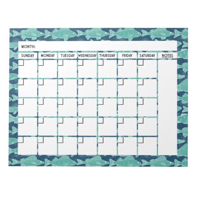 Bloc-notes Calendrier des poissons du lac (Devant)