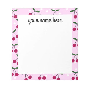 Bloc-notes cerise personnalisé