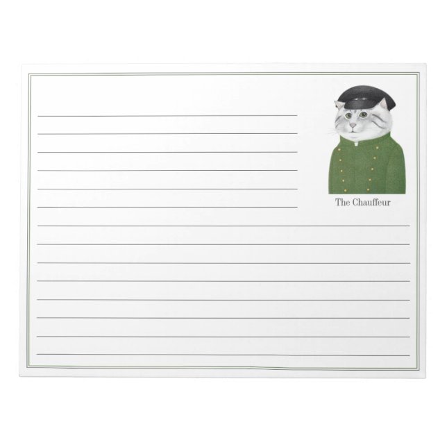 Bloc-notes CHAUFFEUR CAT 11x8.5 + lignes (Devant)