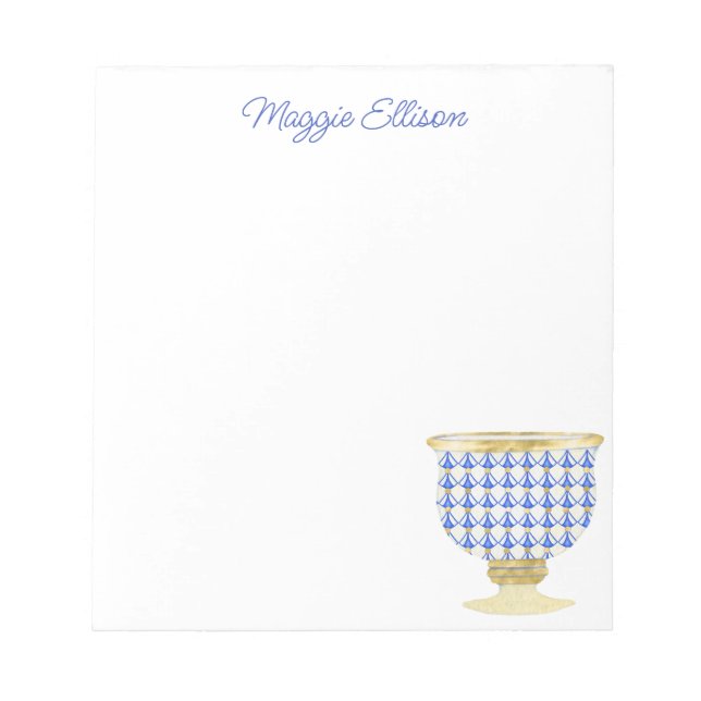 Bloc-notes chinoiserie Aquarelle Chic Vase (Devant)