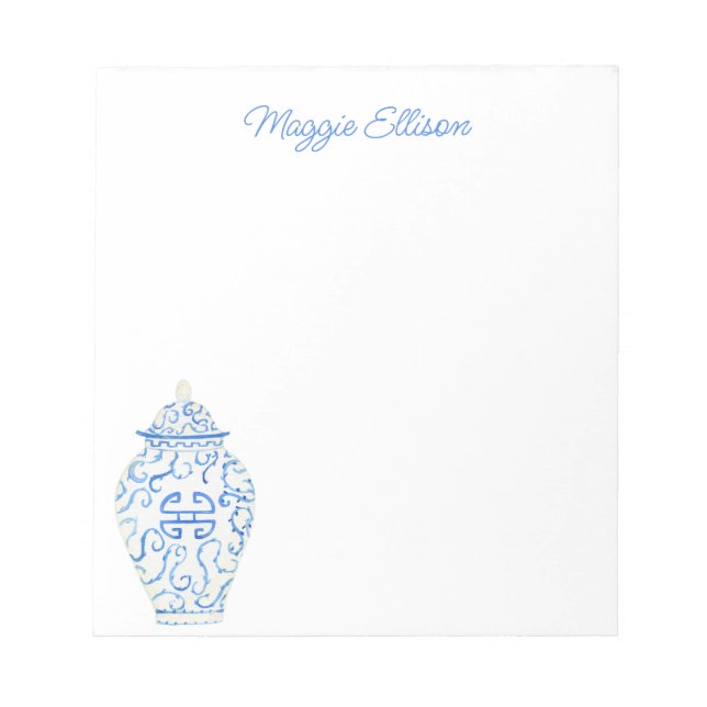 Bloc-notes Chinoiserie Aquarelle Ginger Jar (Devant)