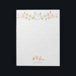 Bloc-notes Chrysanthemum Garden Cat XL<br><div class="desc">Un simple dessin d'un petit chat doux et arrogant parmi les chrysanthèmes du jardin de quelqu'un. Illustration de Katherine Elliott. www.rivegauchecraft.com</div>