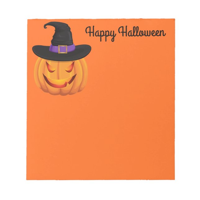 Bloc-notes - Citrouille de sorcière Halloween (Devant)