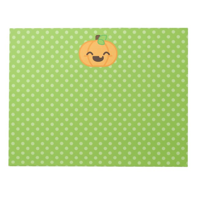 Bloc-notes Citrouille Kawaii Jack-o'-lantern (Devant)