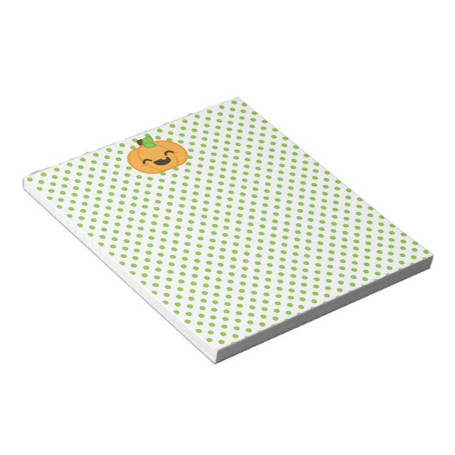 Bloc-notes Citrouille Kawaii Jack-o'-lantern (Incliné)