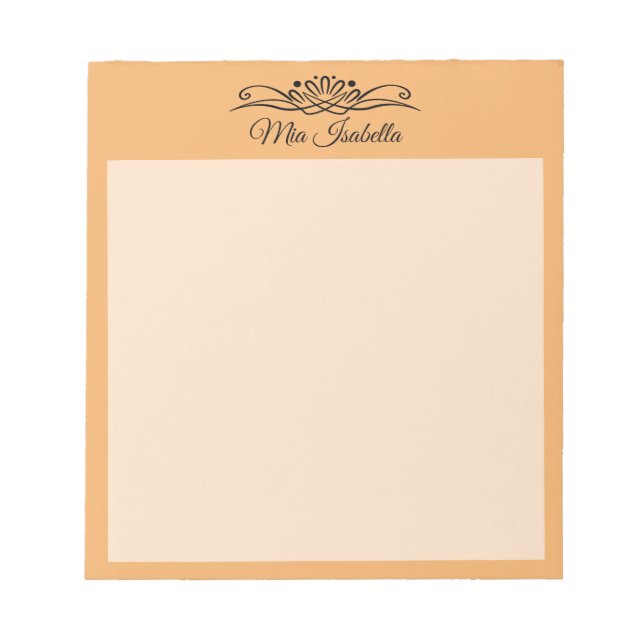 Bloc-notes classique orange doux couleur tendance (Devant)
