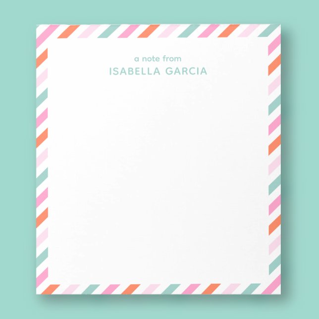 Bloc-notes coloré personnalisé mignon (Personalize this cool notepad with a name and make a unique gift for a teacher or girl.)