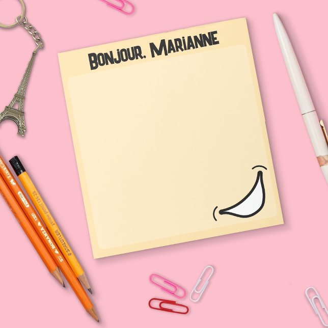 Bloc-notes coloré vibrant avec grand sourire (Big Smile Notepad Cream)