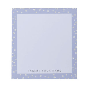 Bloc-notes Confetti en cristal bleu 5,5 po x 6 po