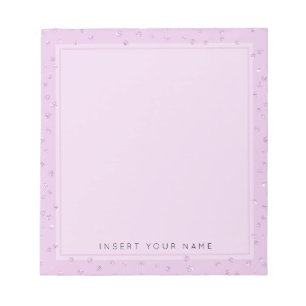 Bloc-notes Confetti en cristal rose 5,5 po x 6 po