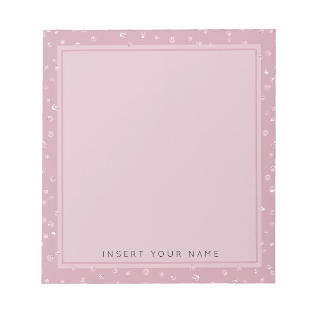 Bloc-notes Confetti en cristal rose vierge 5,5 po  (Devant)