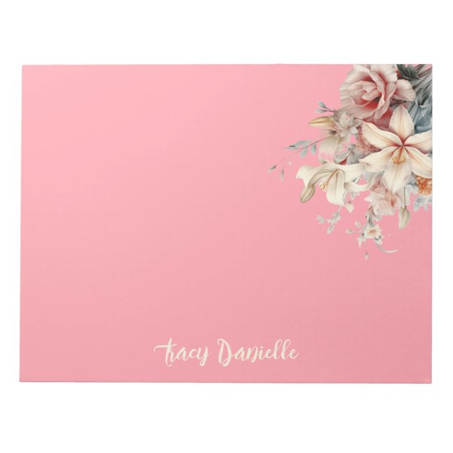 Bloc-notes Corail Joli Printemps Bouquet Floral (Devant)