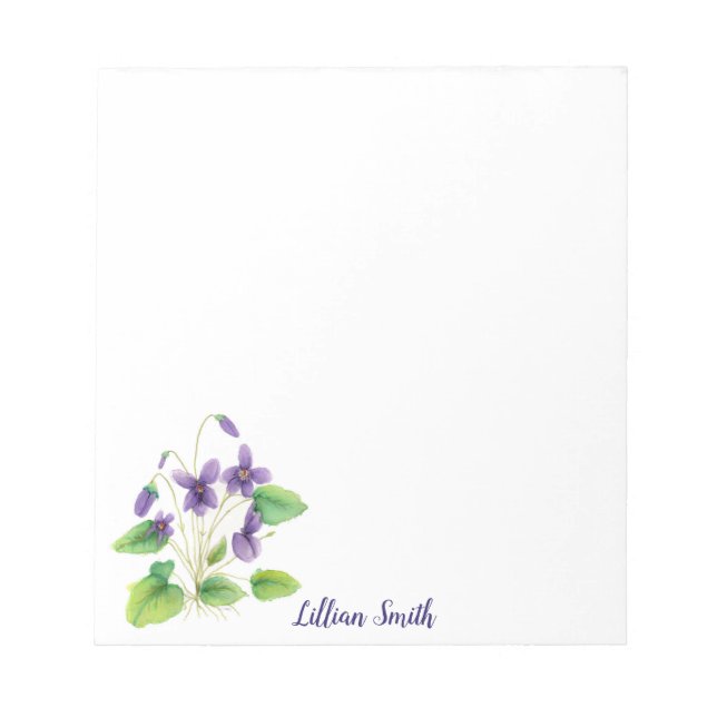 Bloc-notes couleur Aquarelle violette sauvage (Devant)