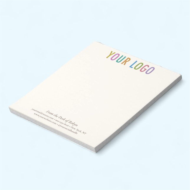 Bloc-notes couleur ivoire crème écru personnalisé  (MISOOK Ecru Notepad with Logo)
